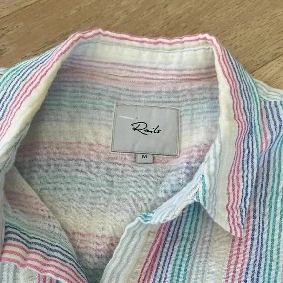 Rails Ellis Iris Stripe Shirt Medium - Picture 3 of 5